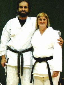 dojo0002 copy Carol Corbin with Sensei Drago