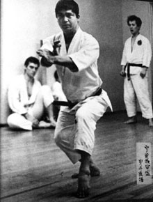 Ansei Ueshiro (Drago sitting at left) at the Satsuma Bushi Dojo in New York City in 1966.